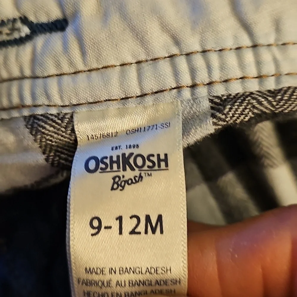 Osh Kosh B'gosh Infant Classic Dark Blue Flannel Lined Overalls